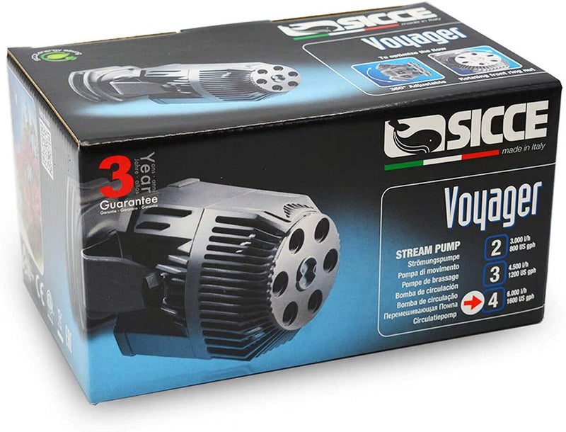 SICCE Voyager 4 Wave Maker Flow Pump 1600 GPH | 360Â°Adjustable Quiet Submersible Magnetic Powerhead for Saltwater & Freshwater Tanks, Quiet Aquarium Water Circulation Pump 50 to 200 Gallons - Image 3